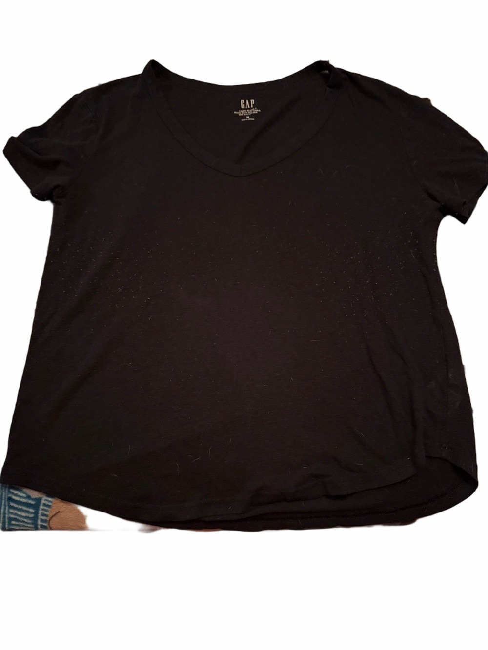 GAP Black V-Neck Short Sleeve Tee